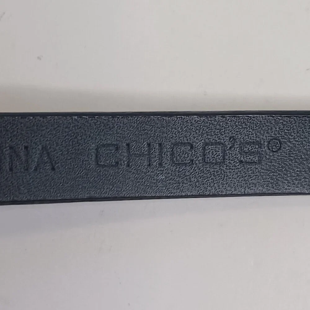 Chico's Vintage Women's Belt Size SM Skinny Buckle Belt Black Leather